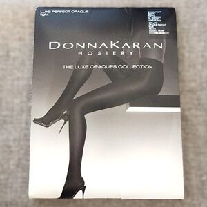 Donna Karan Black Hosiery - Luxe Opaques Collection Tights - Small